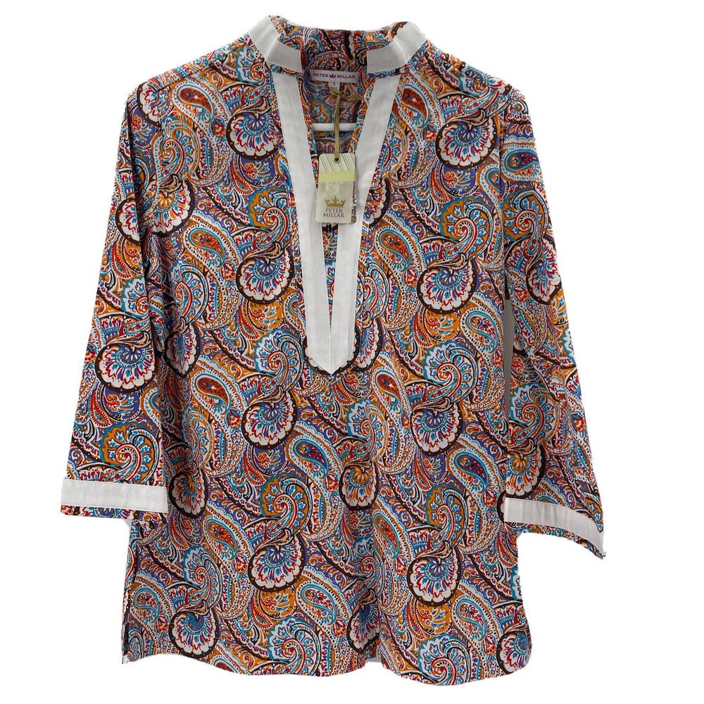 Peter Millar Paisley Tunic Shirt‎ Womens Small